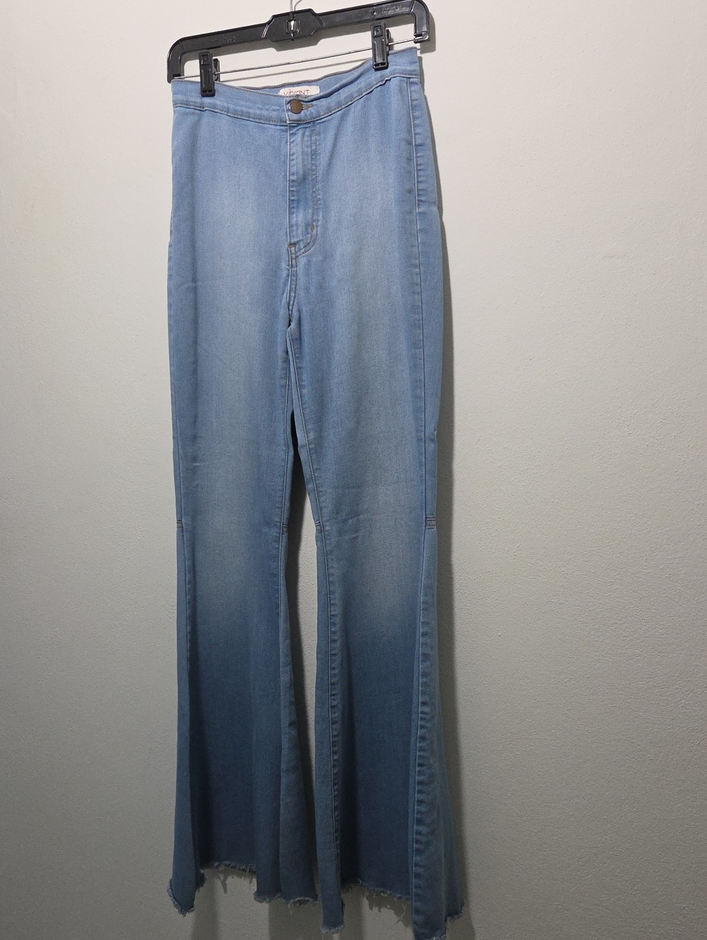 Vibrant Light Blue High-Rise Flare Jeans